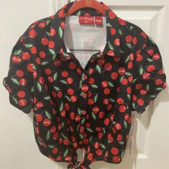 Loungefly Tops - STITCH SHOPPE X COCA-COLA BOTTLE CAP CHERRIES TOP